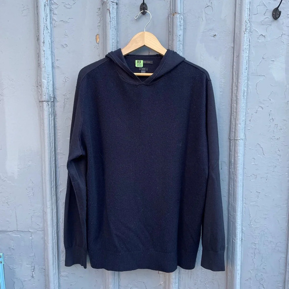 John Varvatos LUXE Navy Wool  Hoodie Sweater, size XXL - Picture 1 of 8